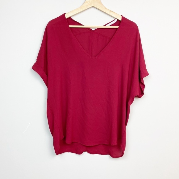 Lush | Tops | Lush Burgundy Red Shirt Blouse | Poshmark